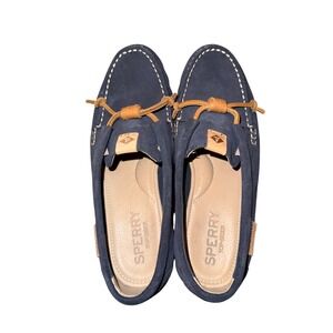 Sperry Top-Sider Boat Shoes Navy Blue Suede Coastal Preppy Women's 7.5